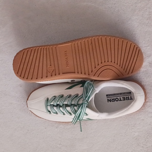 TRETORN NYLITE PLUS CANVAS GREEN AND WHITE SNEAKERS - Picture 5 of 6